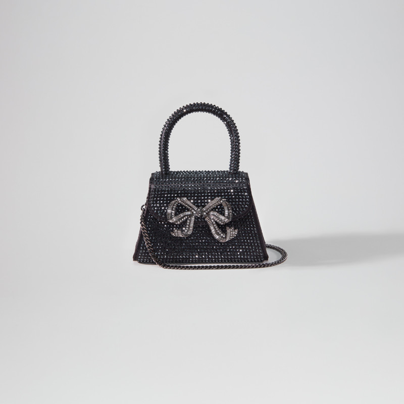 Black Rhinestone Micro Bow Bag 4