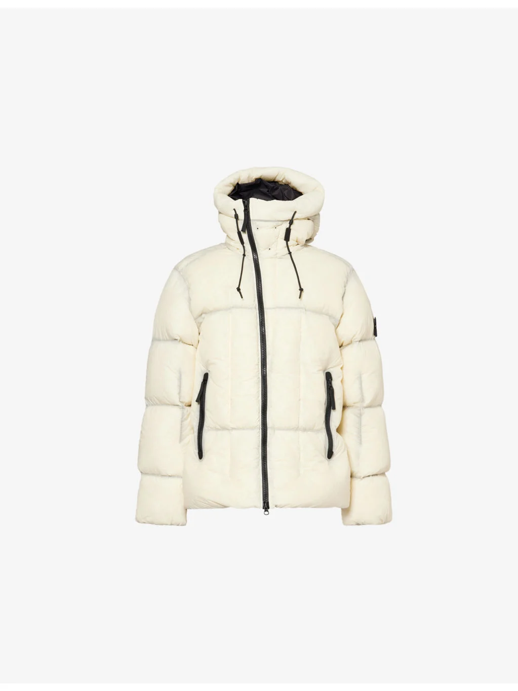 Seam Faded Hooded Shell-Down Jacket - 1