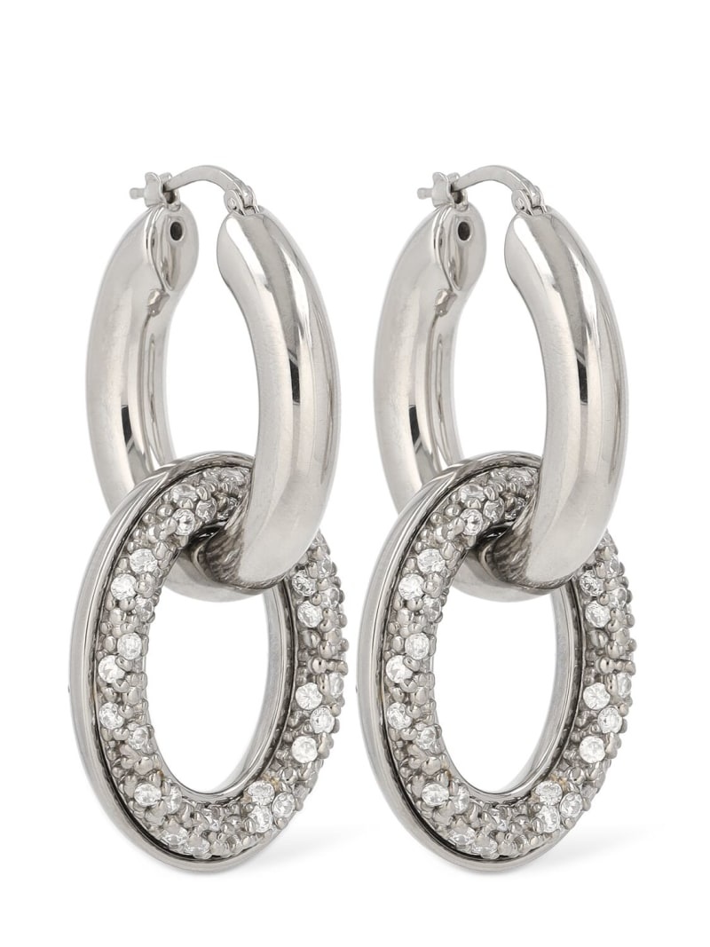 BC1 double hoop 1 zircon earrings - 3