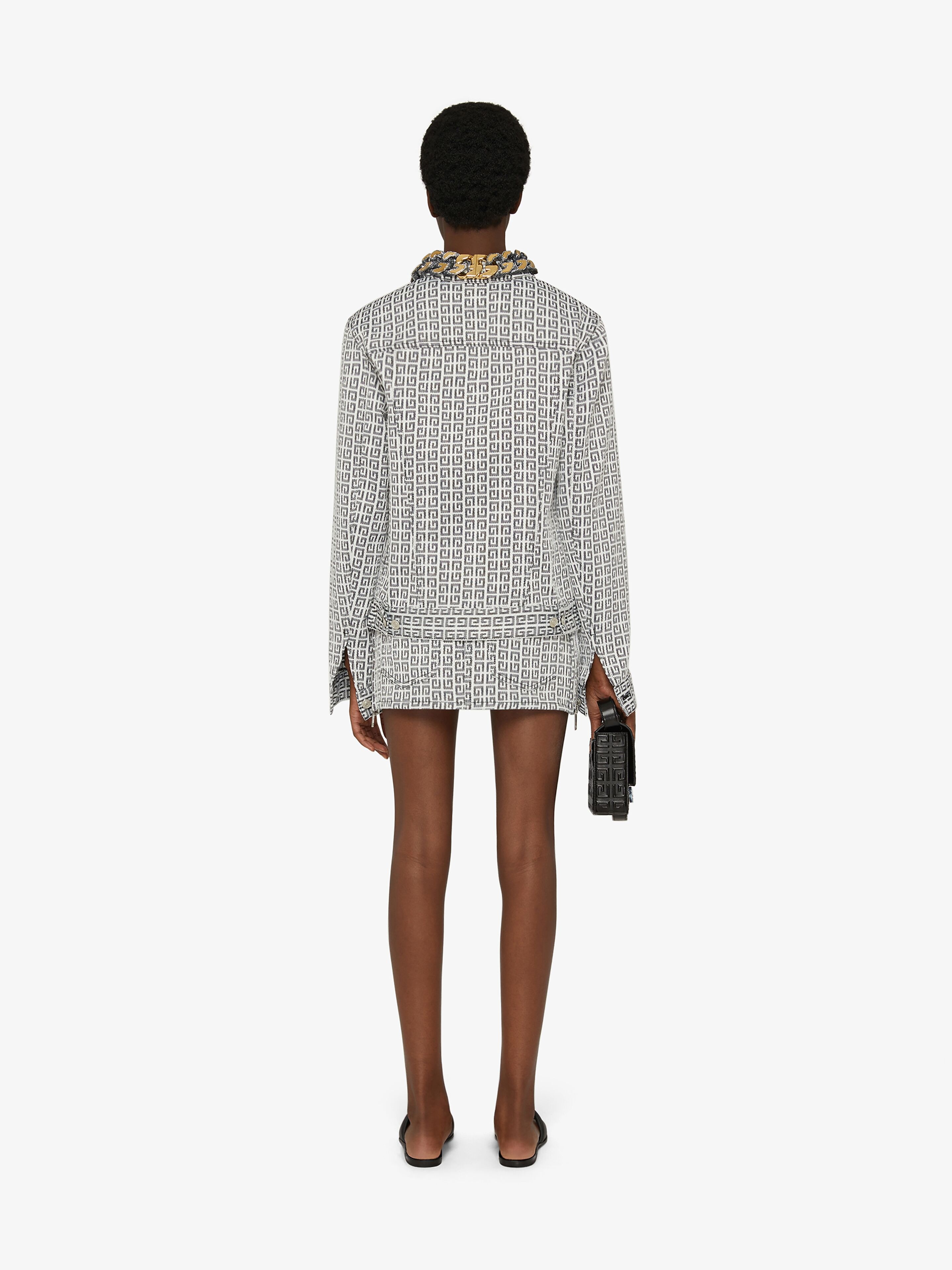 MINI SKIRT IN 4G JACQUARD DENIM EFFECT - 4