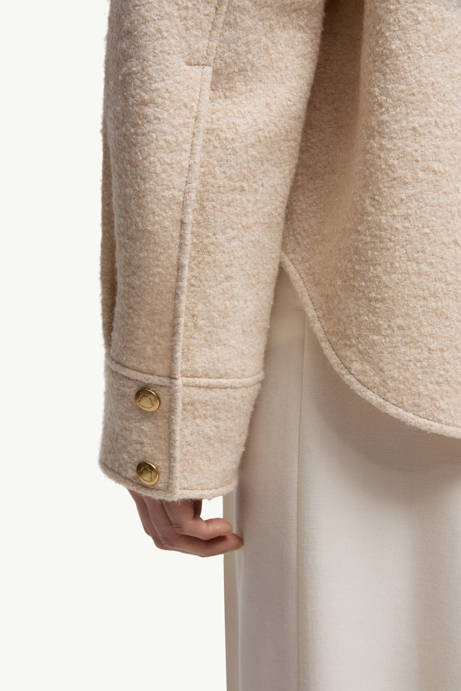 Bouclé Wool Blend Zip-Up Shirt - 7