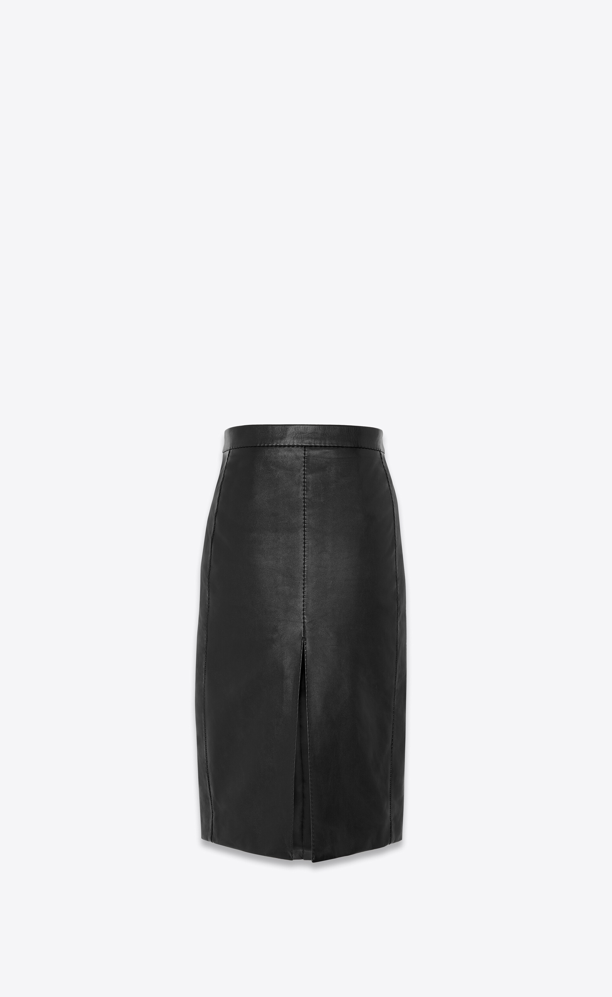 pencil skirt in shiny lambskin - 1