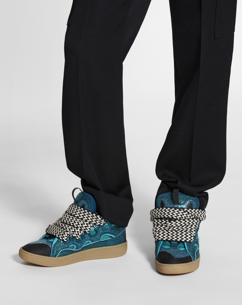 CURB SNEAKERS IN LEATHER AND STRASS - 6