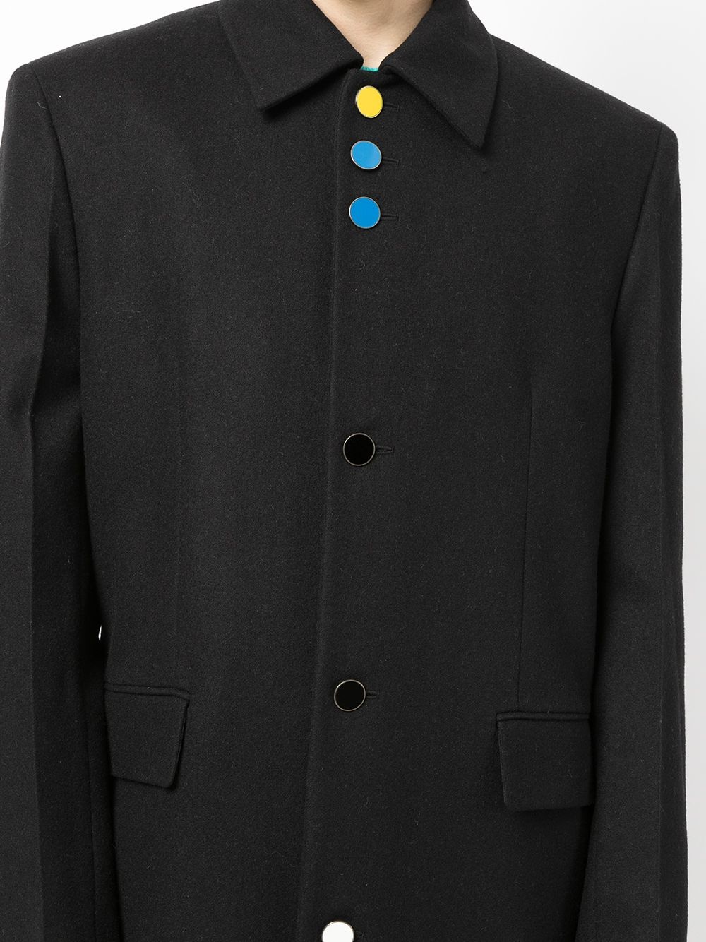 single-breasted wool-blend coat - 5