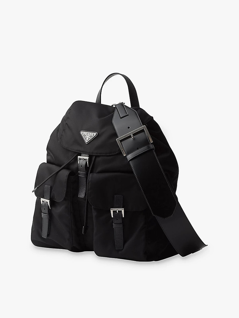 Prada Logo-plaque recycled-polyamide backpack outlook