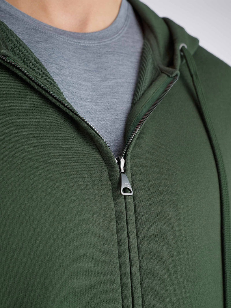 Men's Hoodie Quinn Cotton Modal Hunter Green - 5