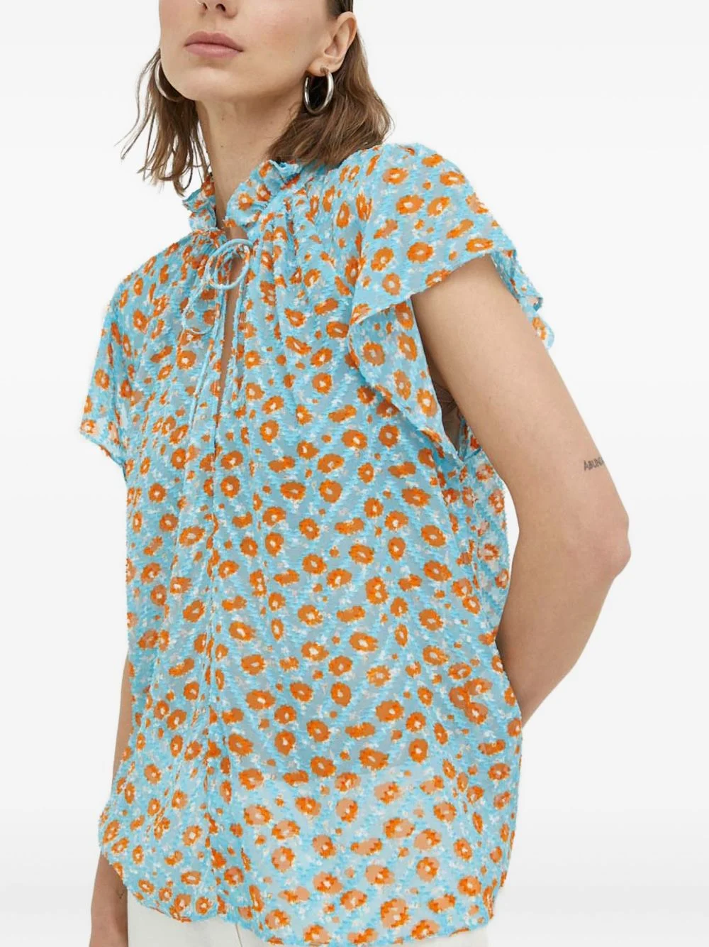 ruffled floral top - 1