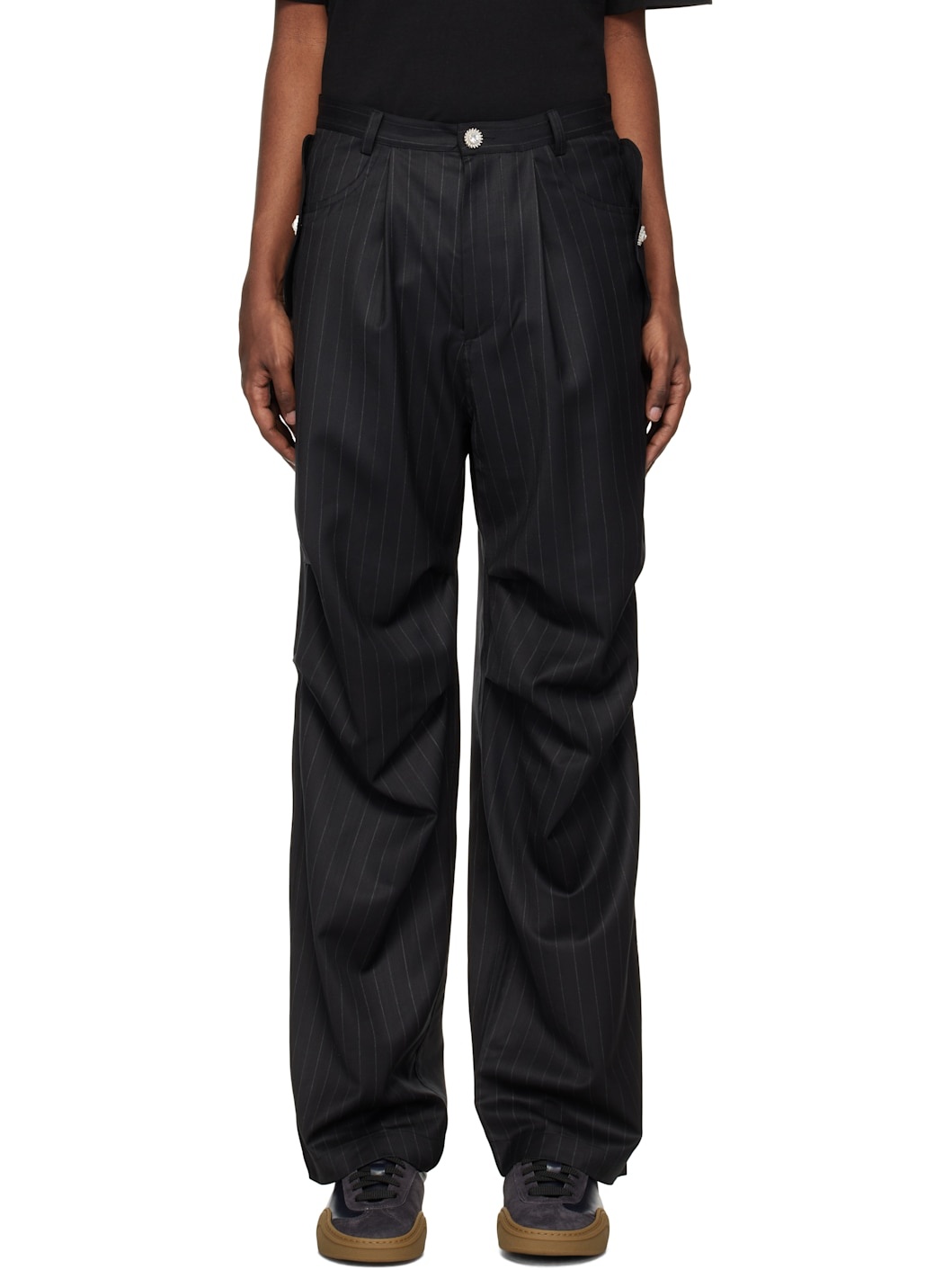 Black Parachute Trousers - 1