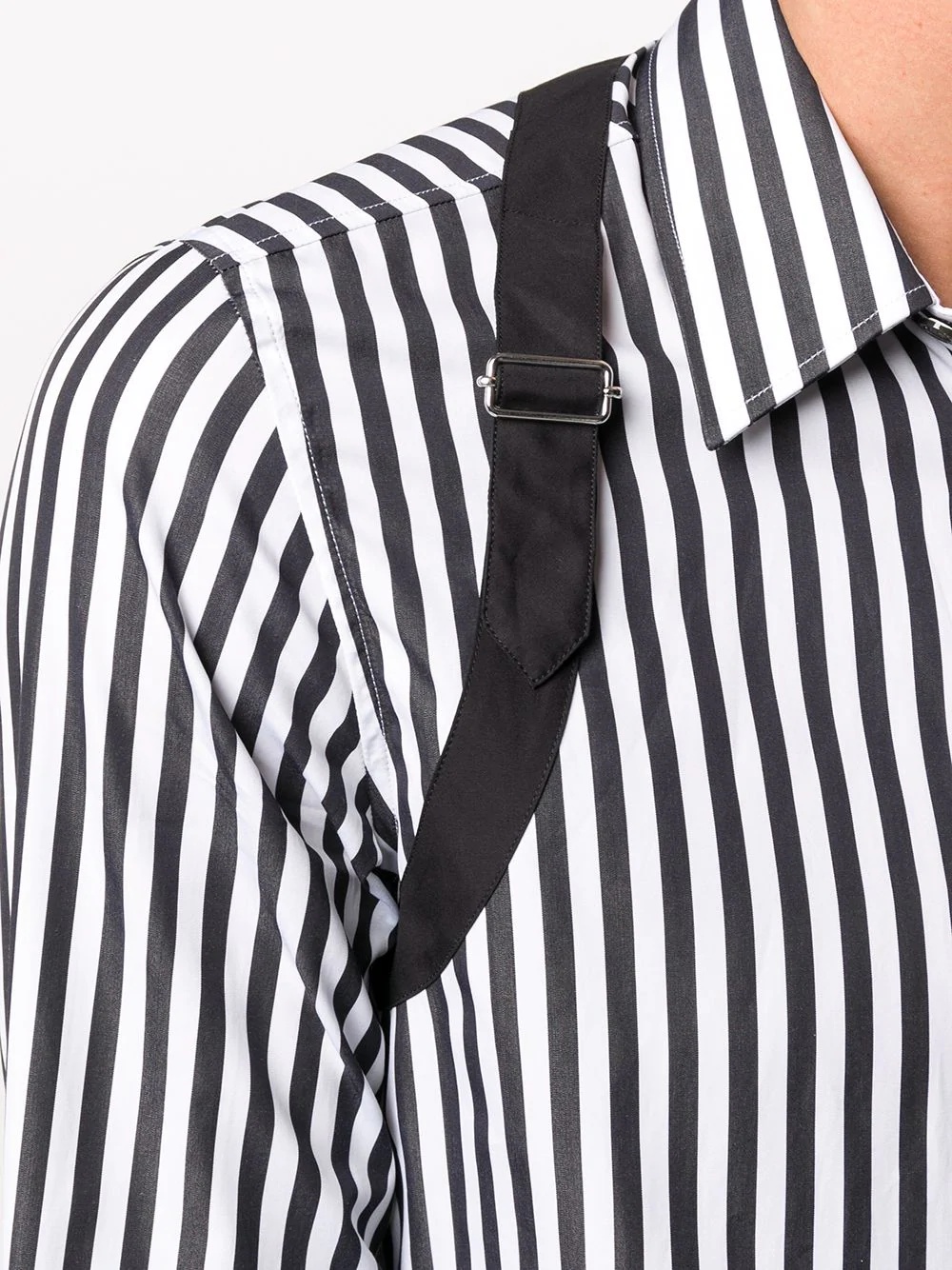 harness detail striped shirt - 5