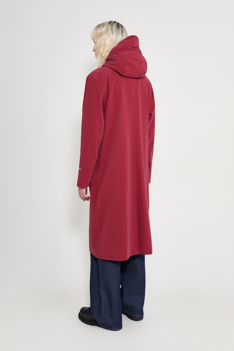 Stockholm Long Patch Raincoat Burgundy 3