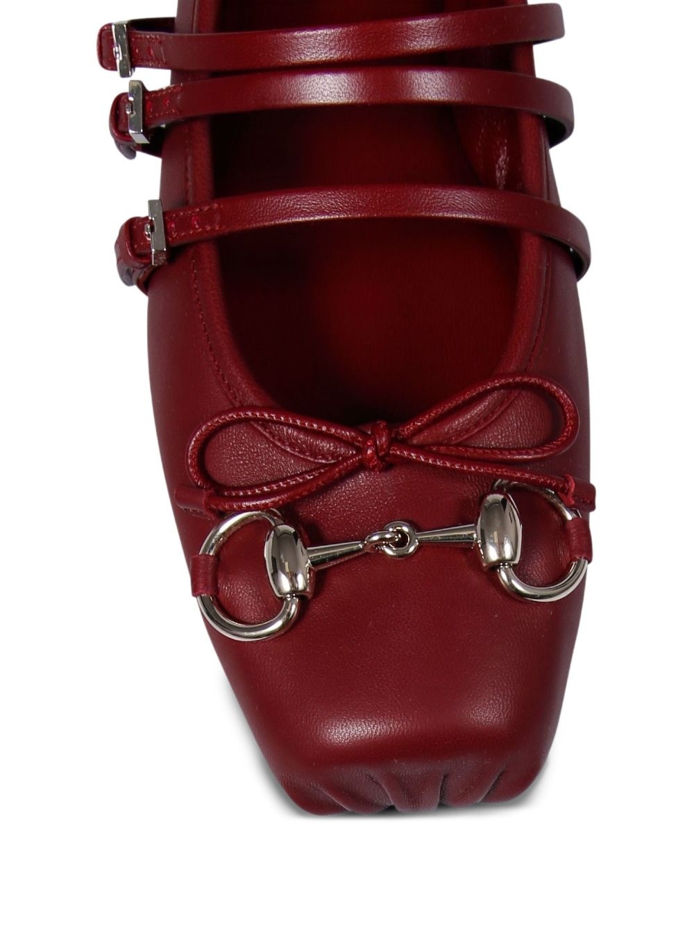 Horsebit bow-detail leather ballet flats - 4