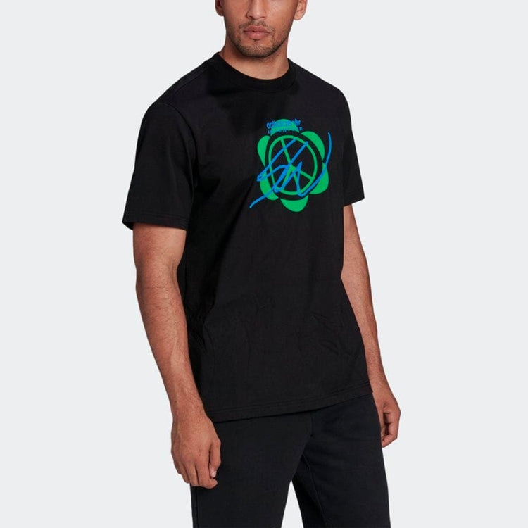 adidas originals Casual Round Neck Printing Short Sleeve Black HI3300 - 4