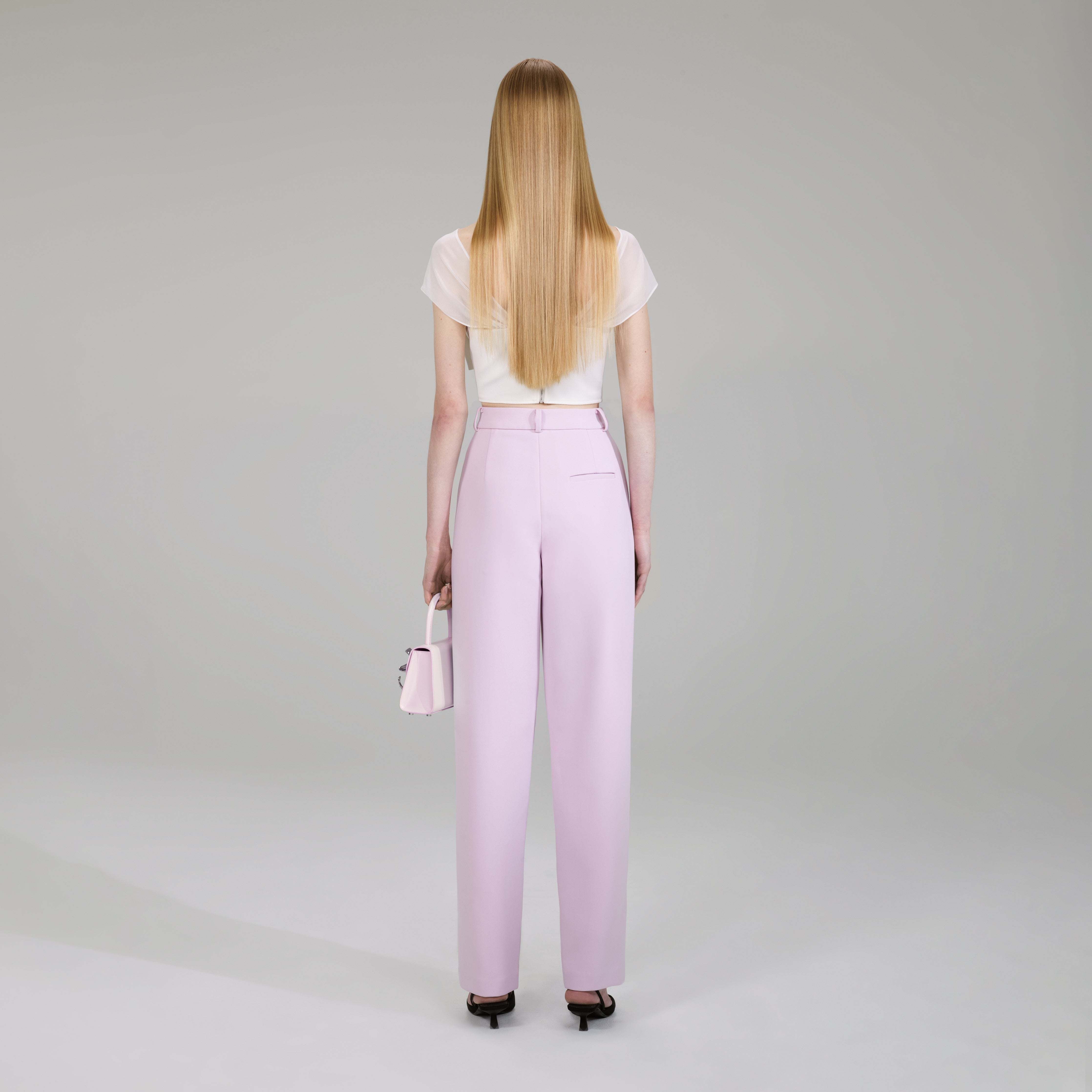 Pink Crepe Trousers - 3