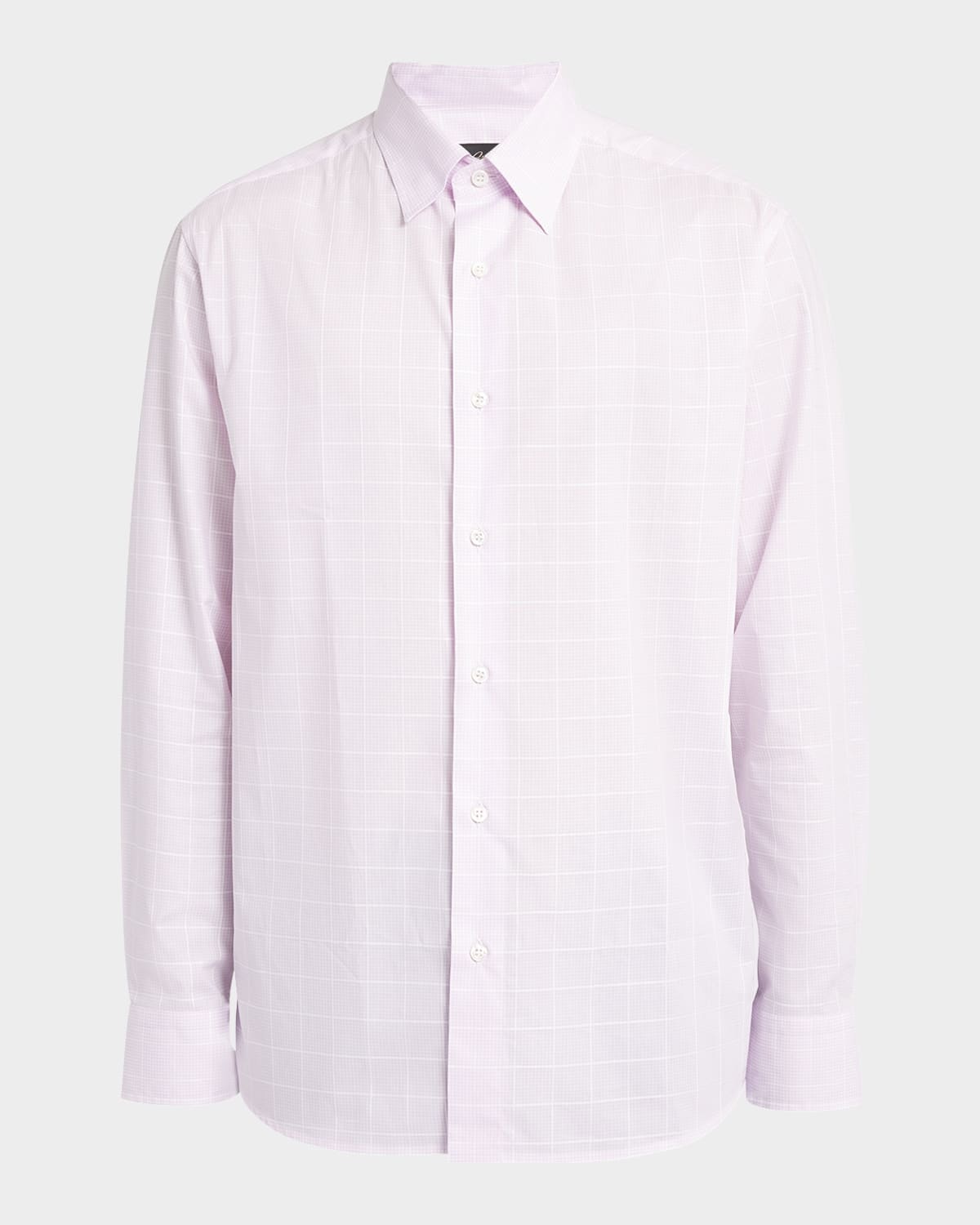 Men's Cotton Windowpane Check Sport Shirt - 1