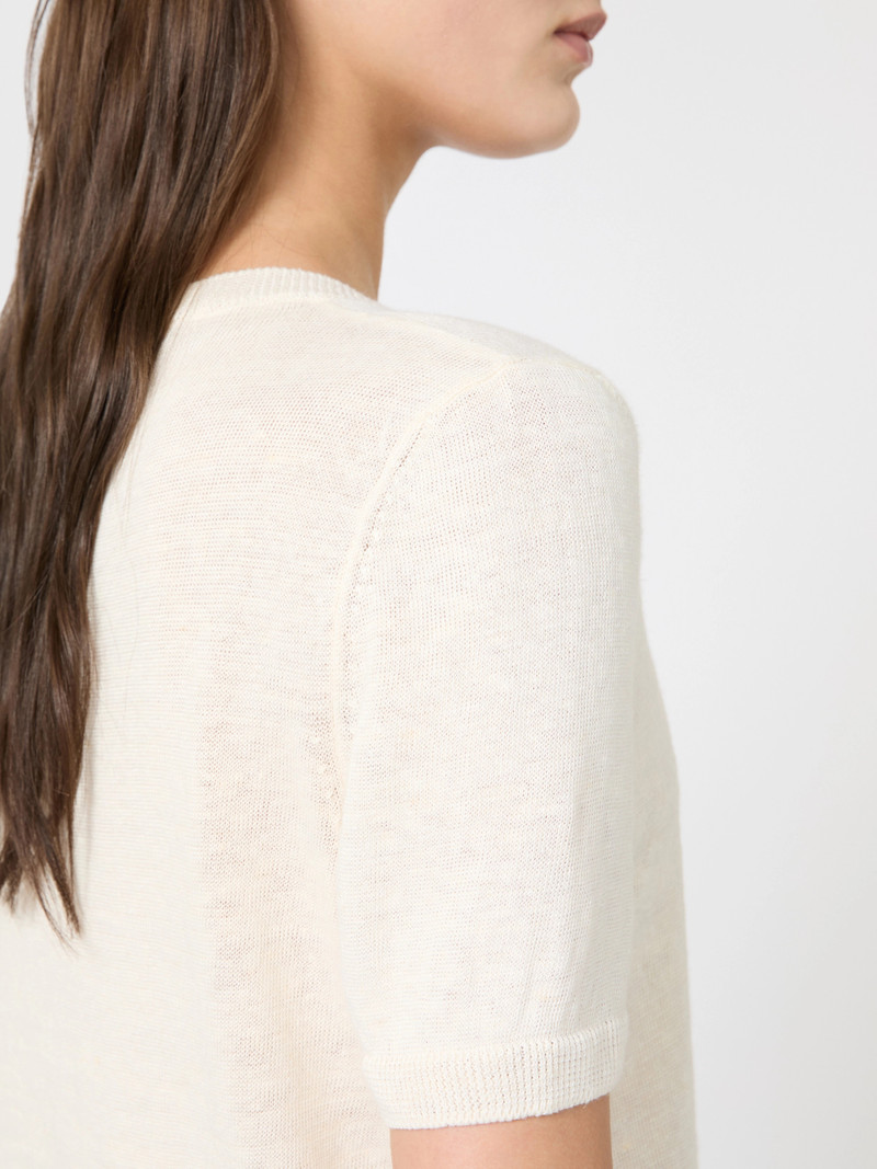 PANCONE Linen yarn basic jumper - ECRU 6