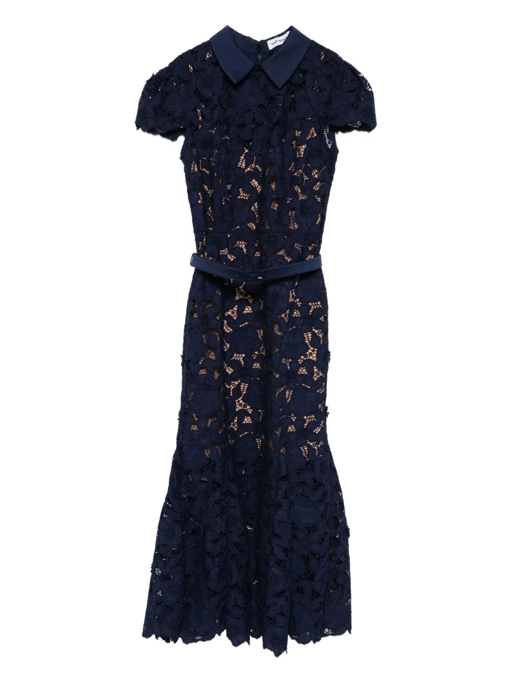 guipure-lace midi dress - 1
