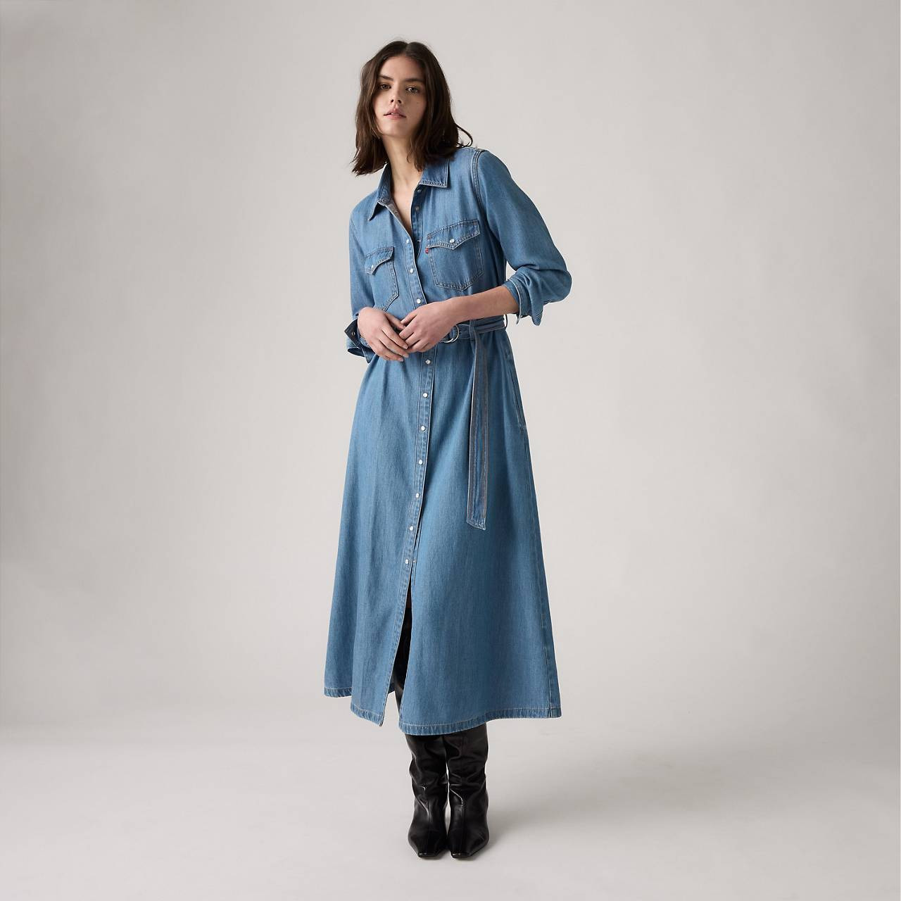 QUINCEY LONG-SLEEVE MAXI DRESS - 2