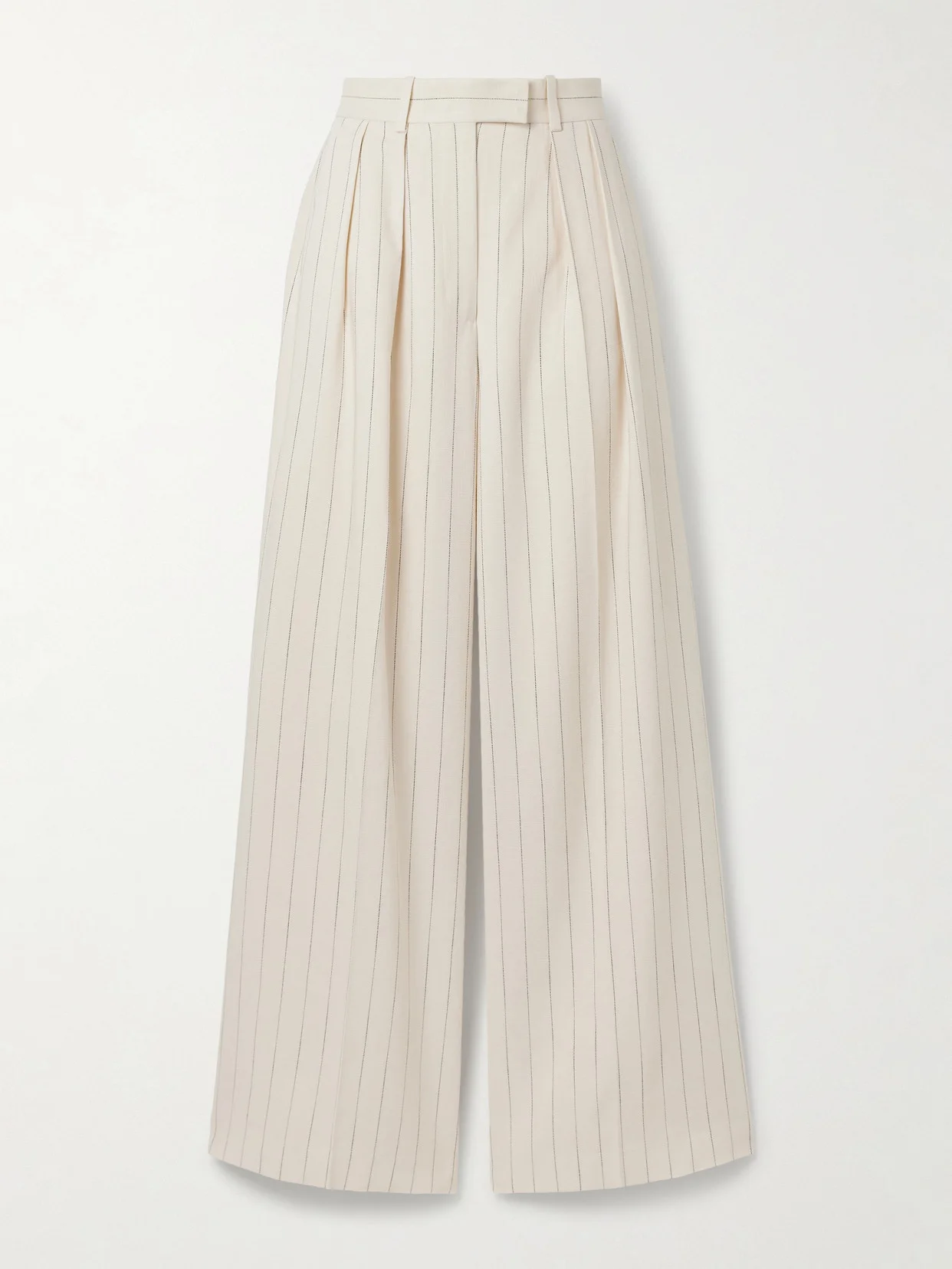 Lou Pleated Pinstriped Woven Wide-leg Pants - 1