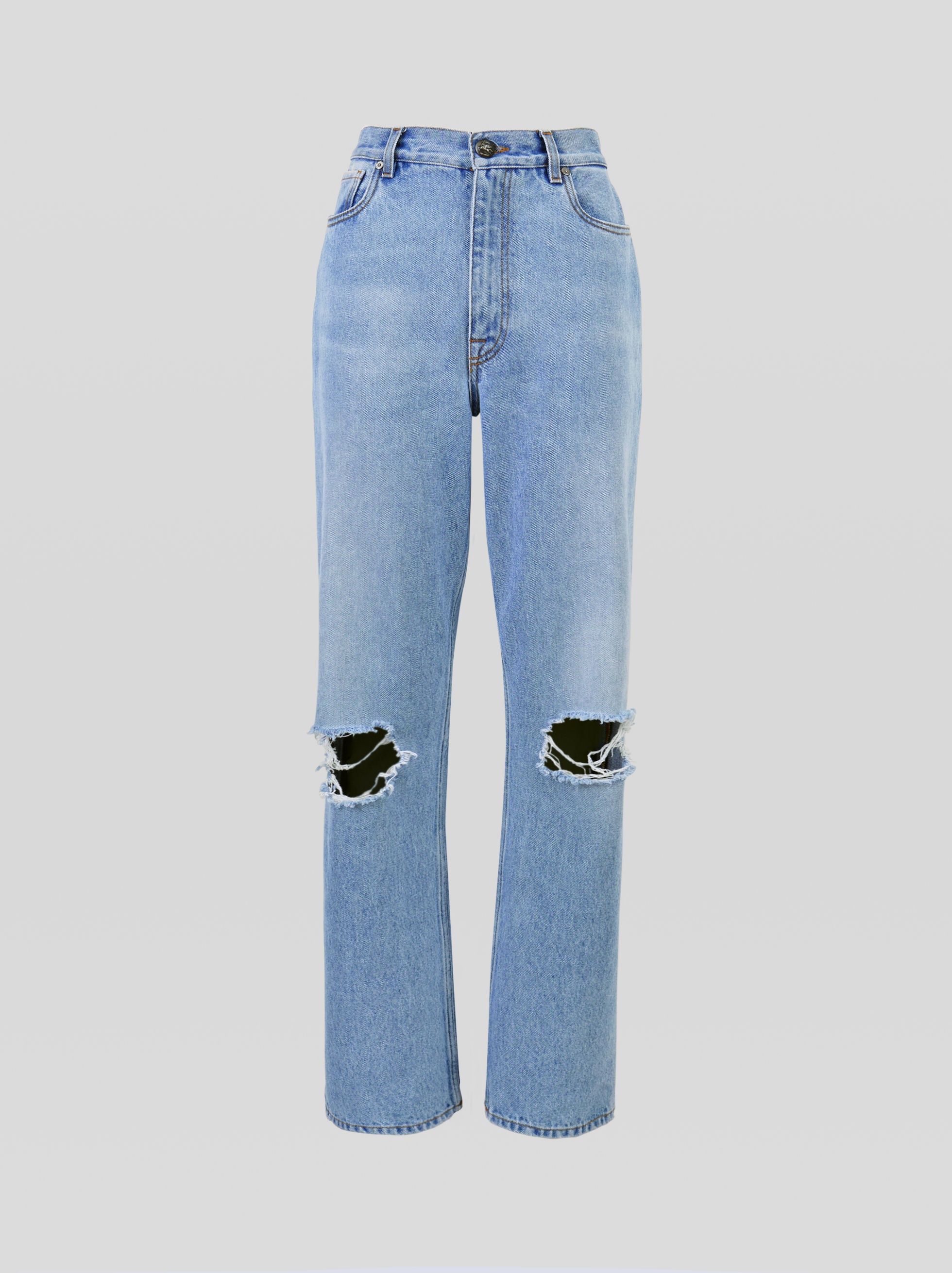 DISTRESSED DETAIL DENIM JEANS - 1
