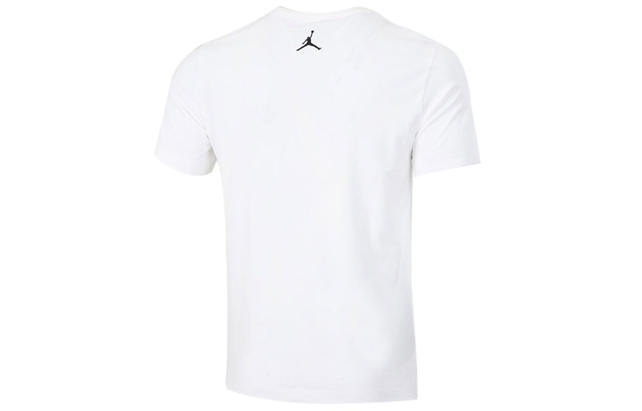 Air Jordan Running Training Casual Round Neck Cartoon Printing Short Sleeve White DO1927-100 - 3