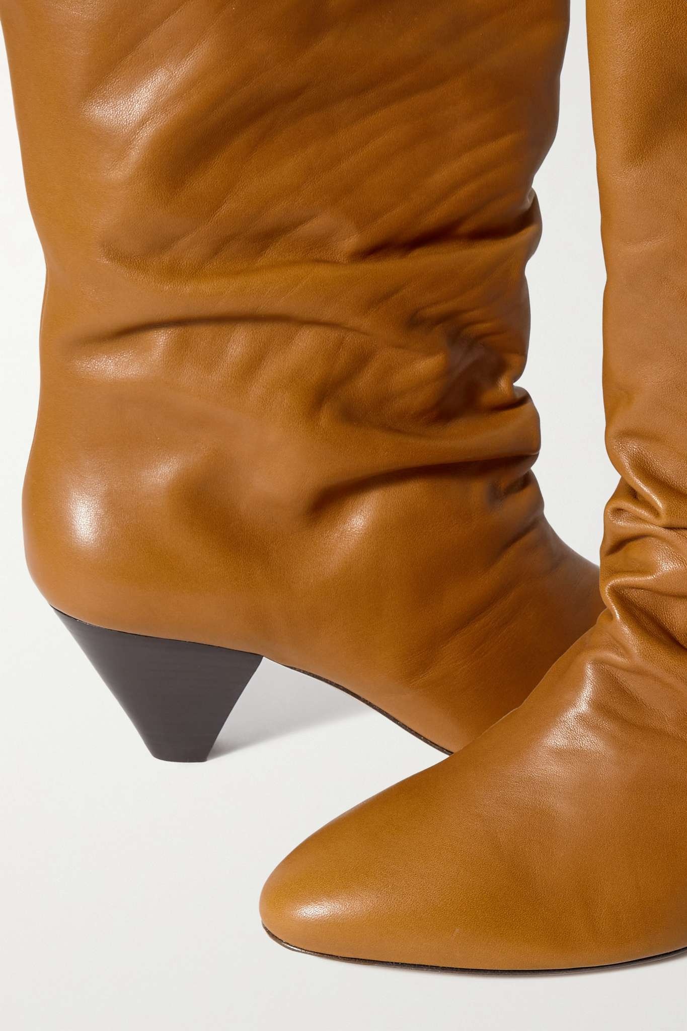 Reachi gathered leather ankle boots - 4