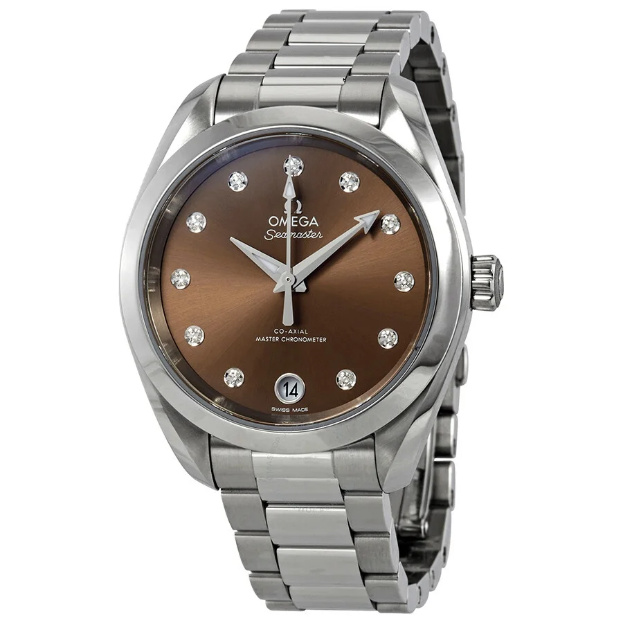 Omega Seamaster Aqua Terra Automatic Diamond Brown Dial Ladies Watch 220.10.34.20.63.001 - 1