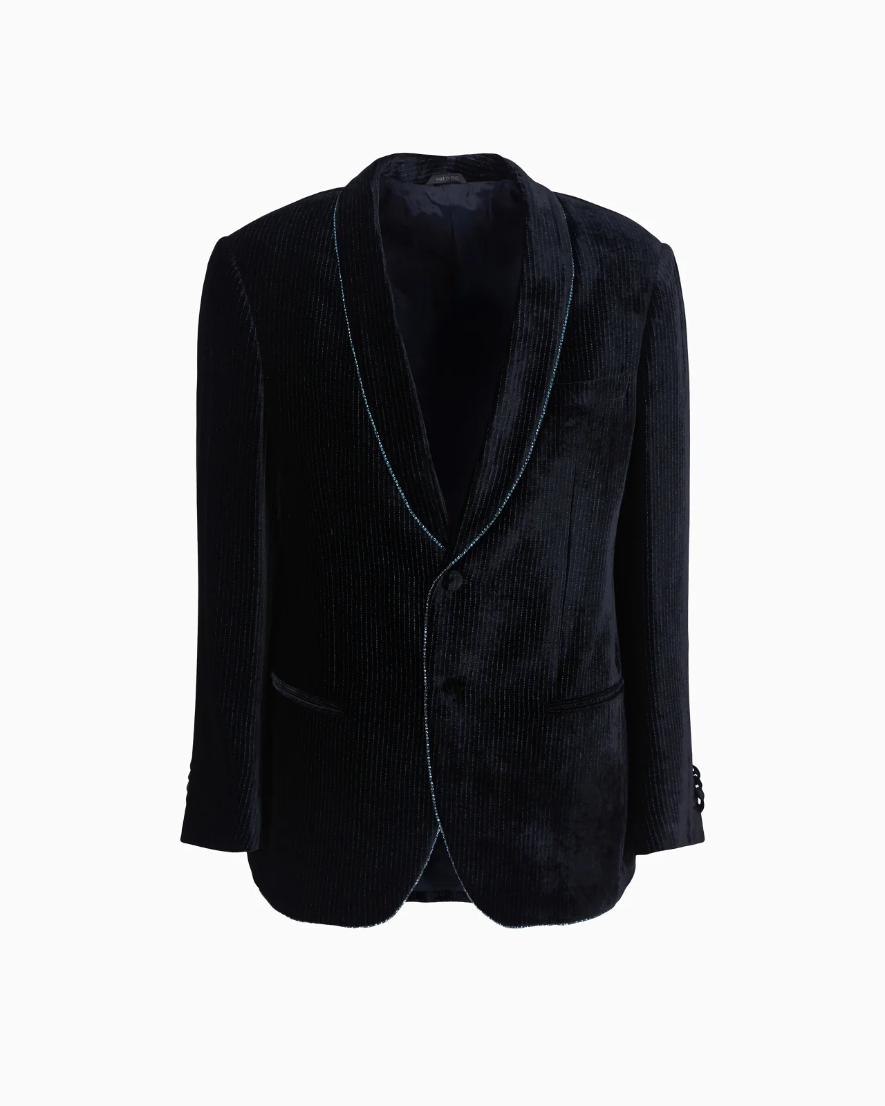 Soho 라인 단 하나 breasted tuxedo 재킷 in rhinestone-embroidered 벨벳 - 1