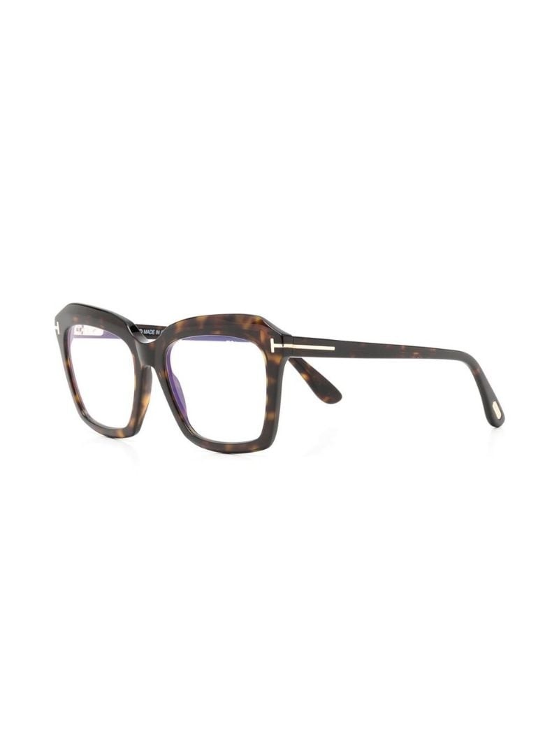 tortoiseshell-effect square-frame glasses - 2