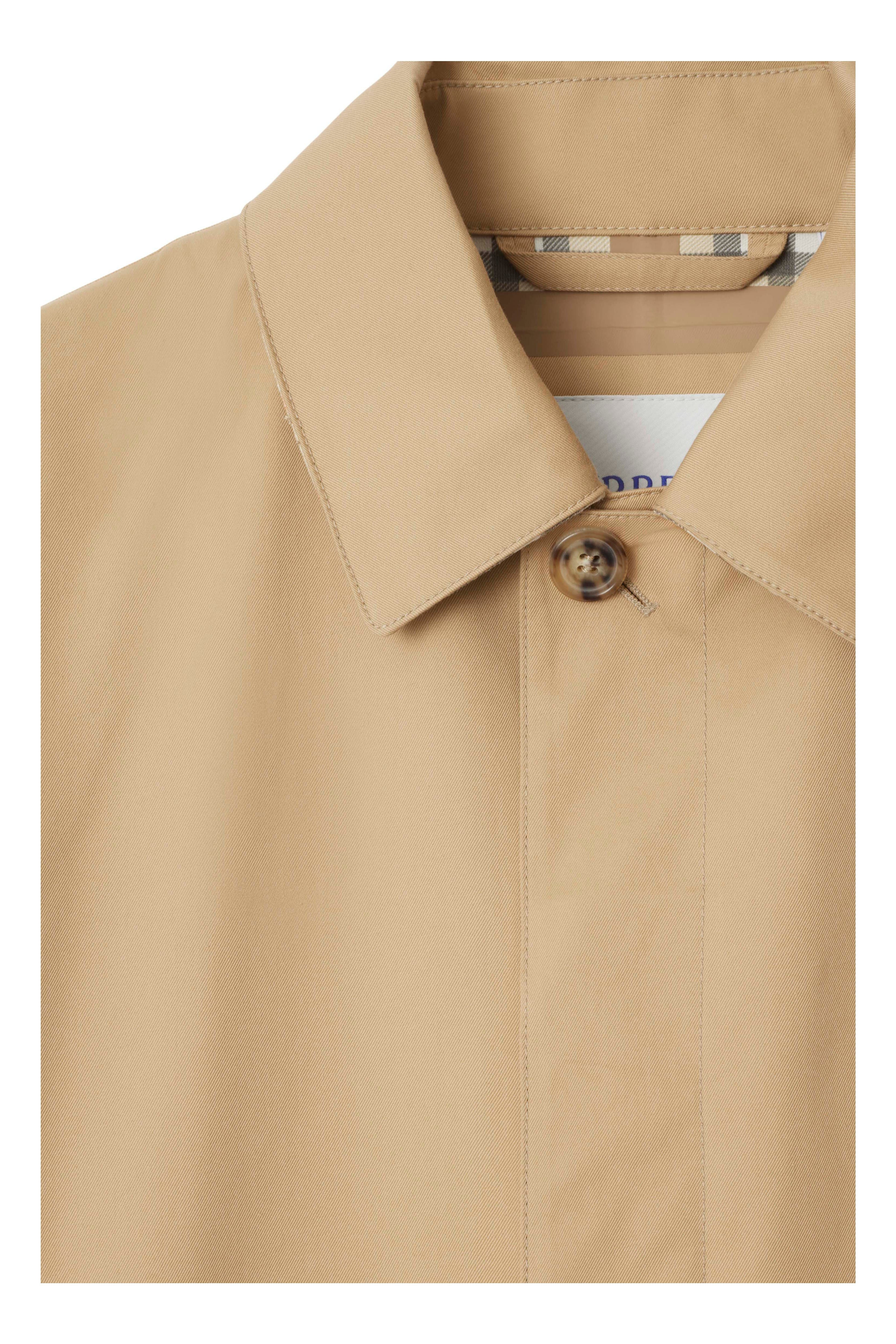 burberry Mid-length Bonded Gabardine Car Coat in Flax Beige at Nordstrom - 6