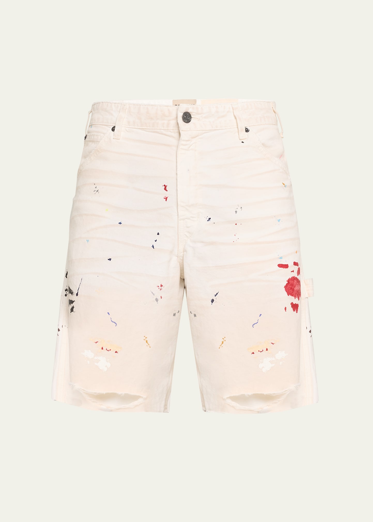 Men's Flea Paint-Splatter Cotton Carpenter Shorts - 1