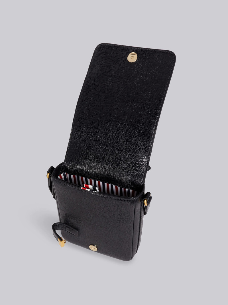 Black Pebbled Small Flap Bag 5