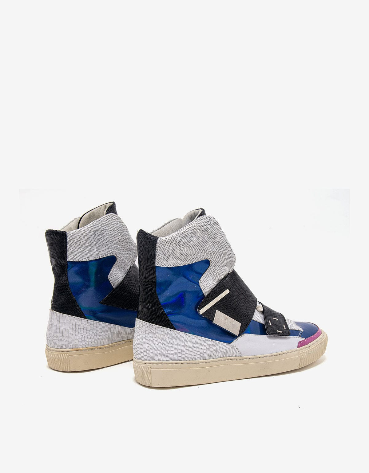 Raf Simons White Metallic High Top Trainers - SS14 - 8