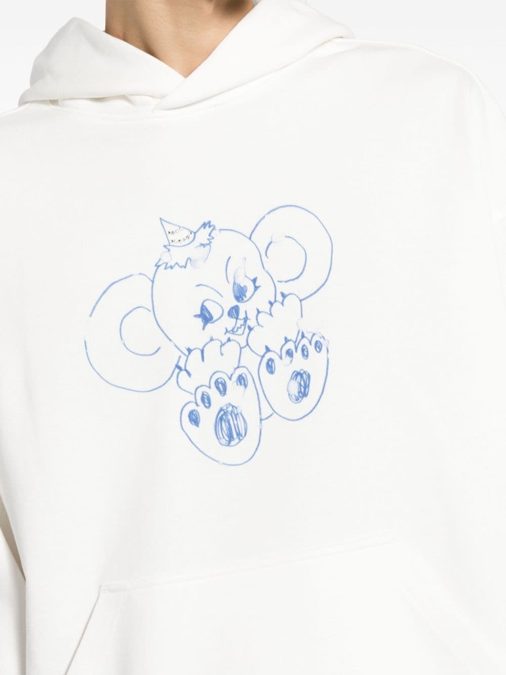 monster-print cotton hoodie - 6