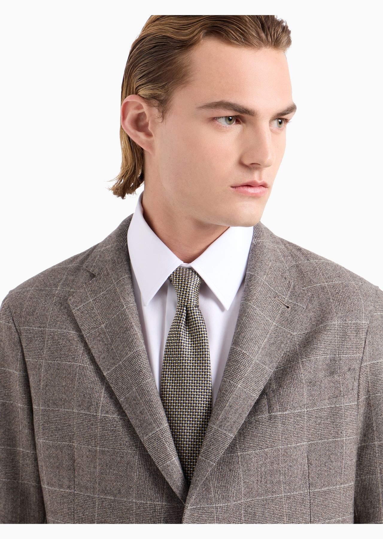 Pure silk tie with jacquard op-art motif - 3