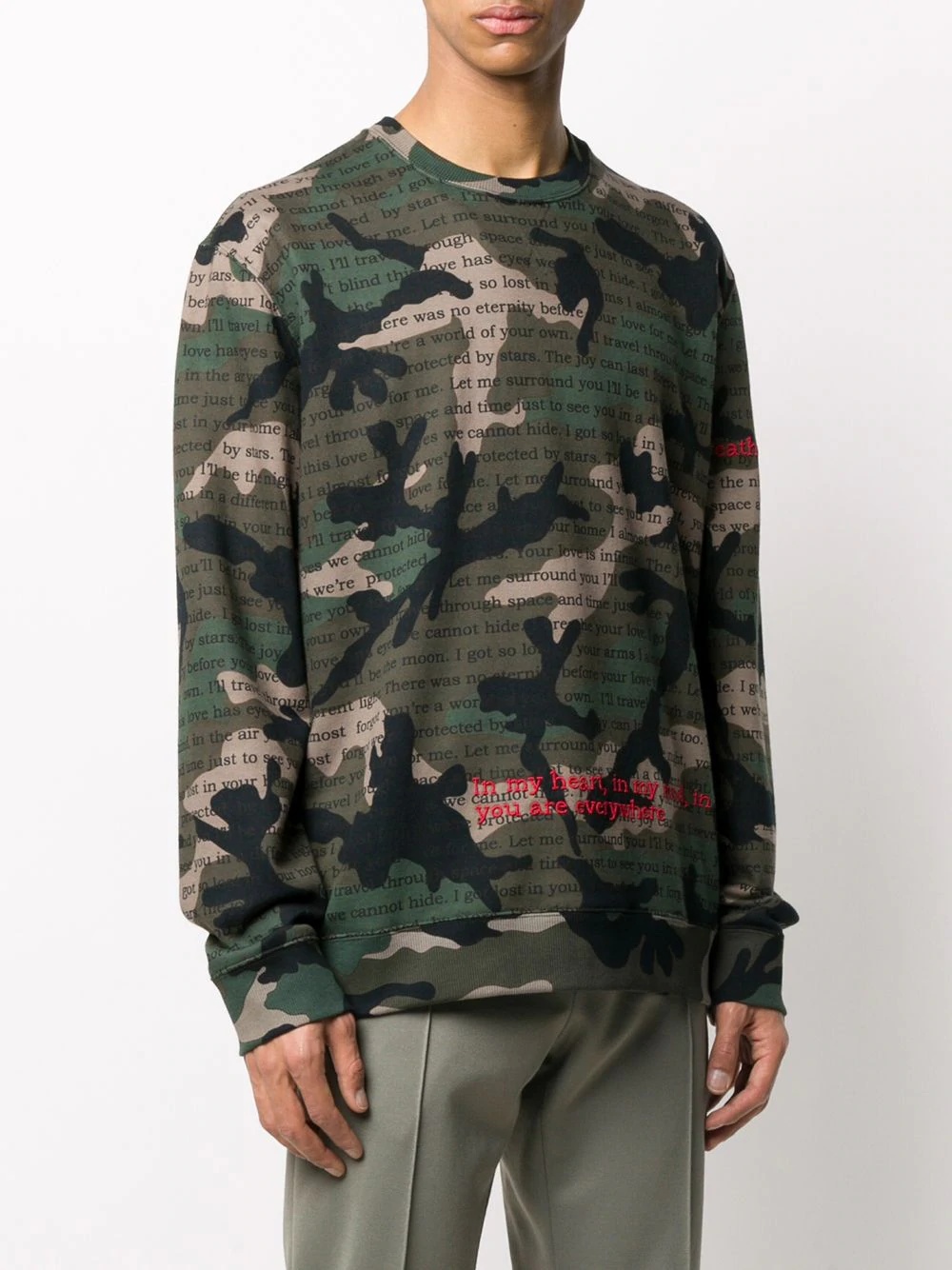 Camouflage Poetry print sweatshirt - 3