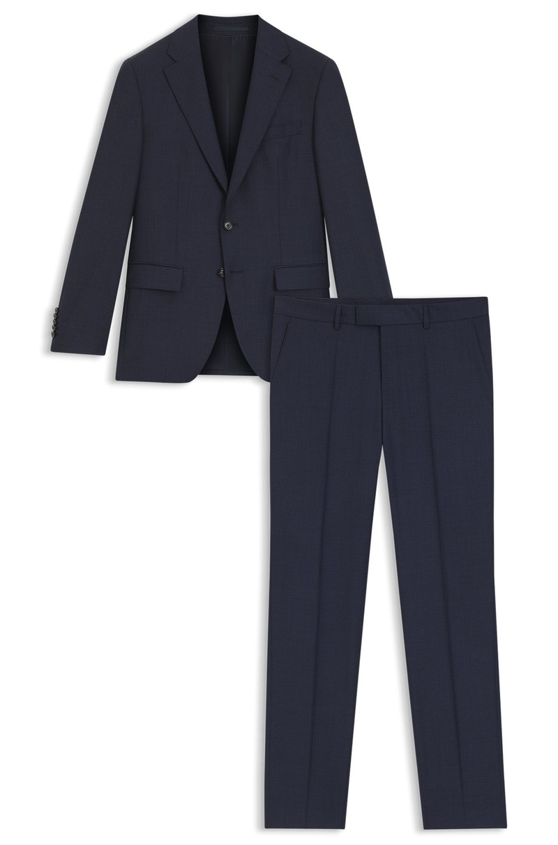 TWO-PIECE SLIM-FIT SUIT IN PATTERNED VIRGIN WOOL 8