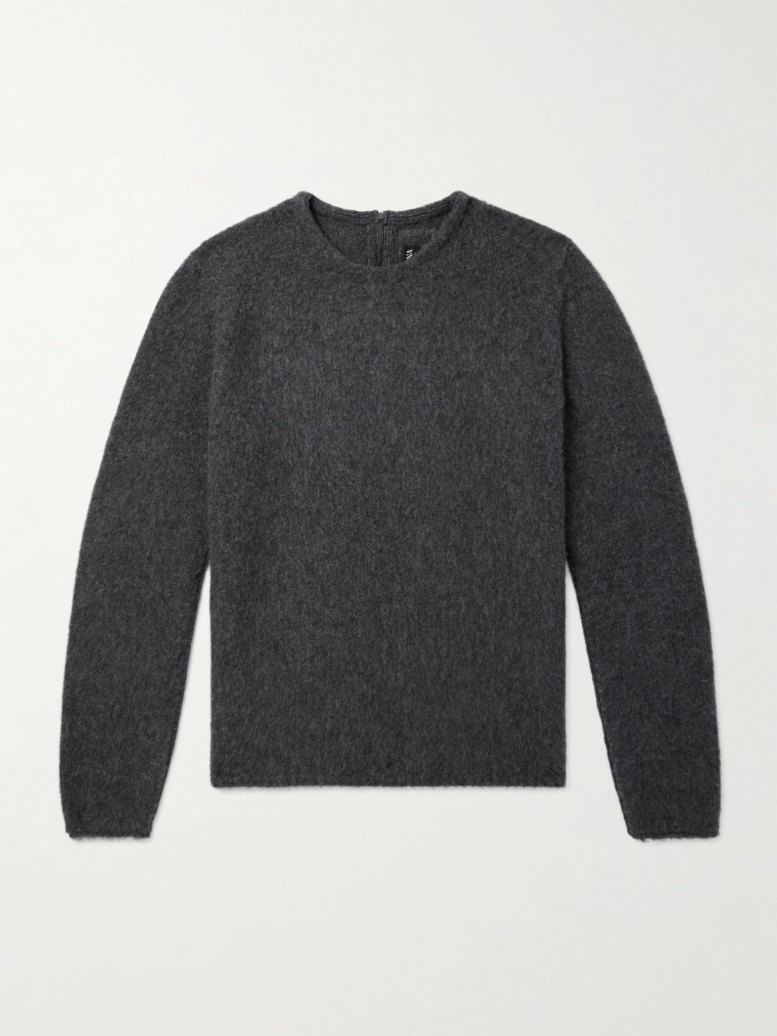 Brushed-Cashmere Sweater Gray - 1