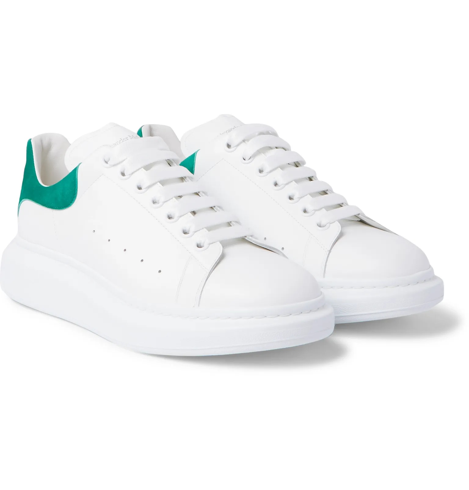 Exaggerated-Sole Leather Sneakers - 10