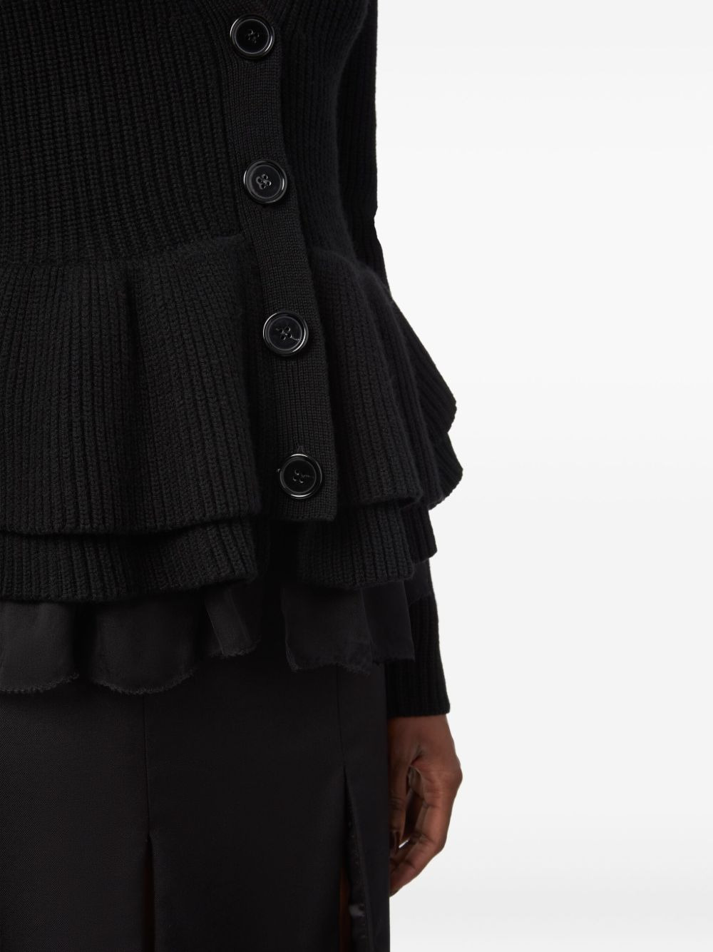 ruffled peplum cardigan - 5
