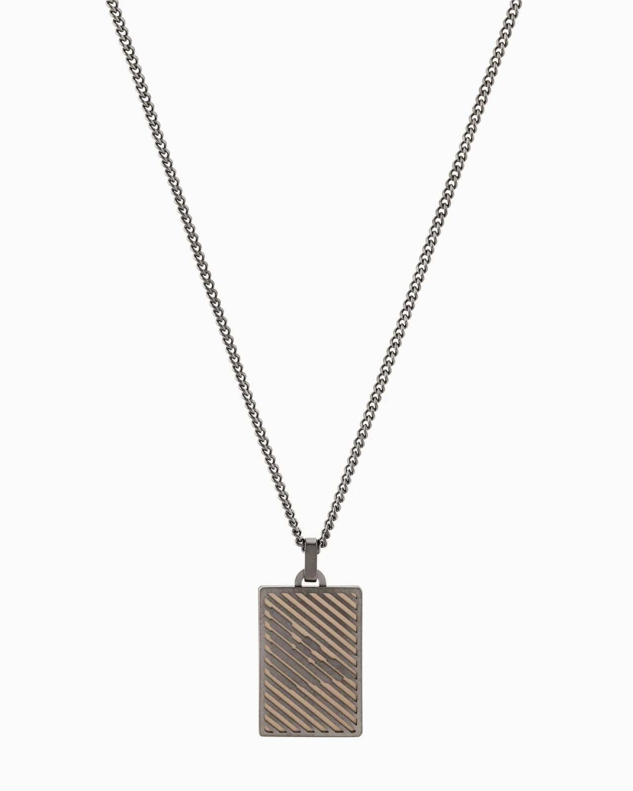 TWO-TONE STAINLESS STEEL DOG TAG NECKLACE - 1