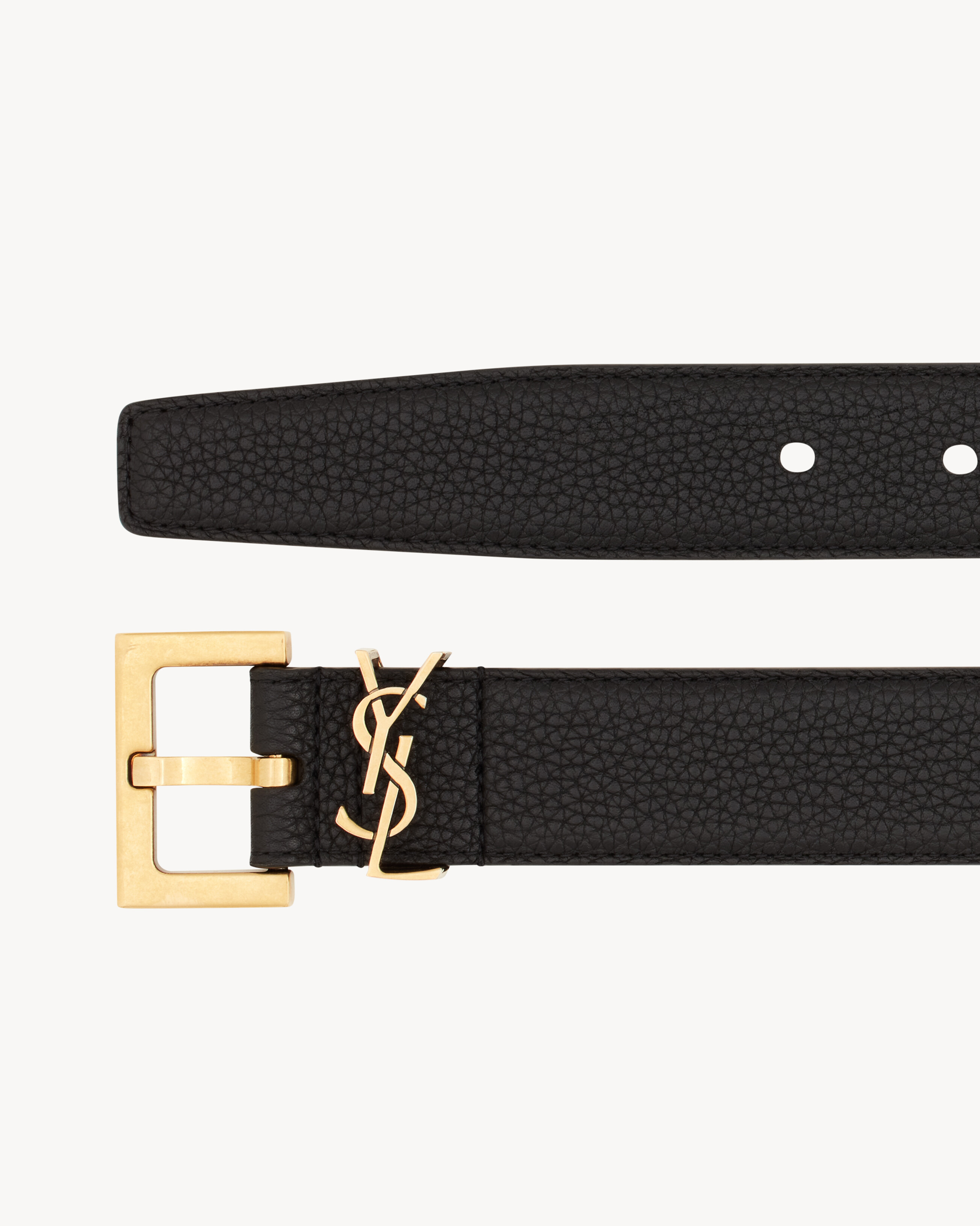 cassandre belt with square buckle in grained leather - 2
