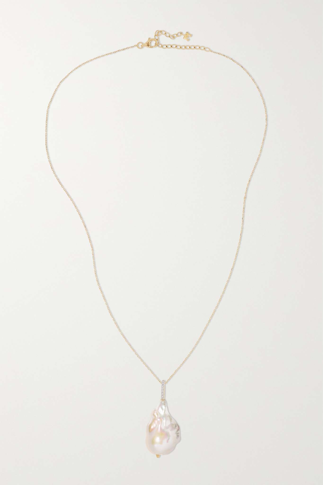 14-karat gold, pearl and diamond necklace - 4