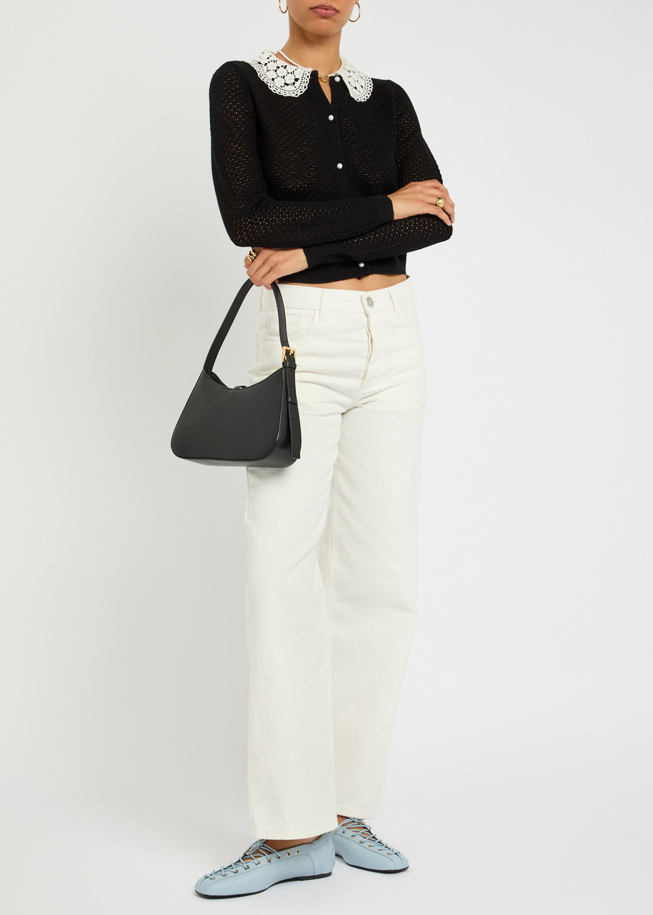Alice + Olivia Carson Lace-embellished Crocheted Cropped Cardigan - 4