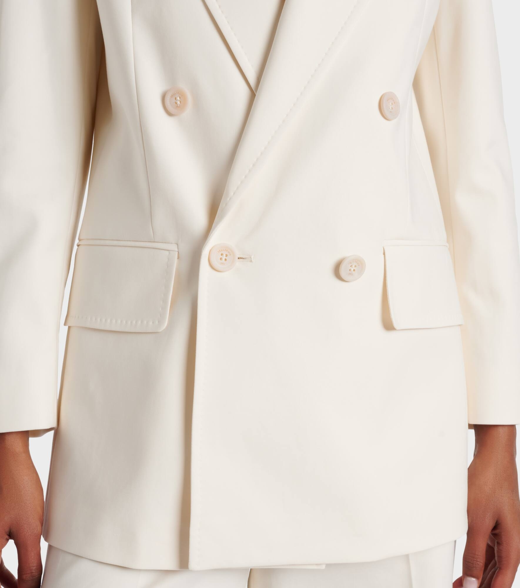 Suez double-breasted cotton-blend blazer - 5