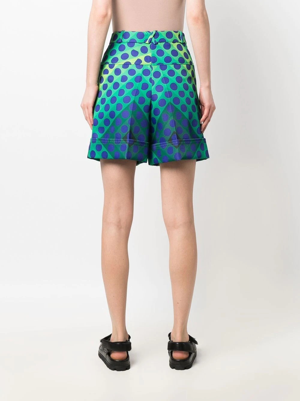 high-waisted graphic-print shorts - 4