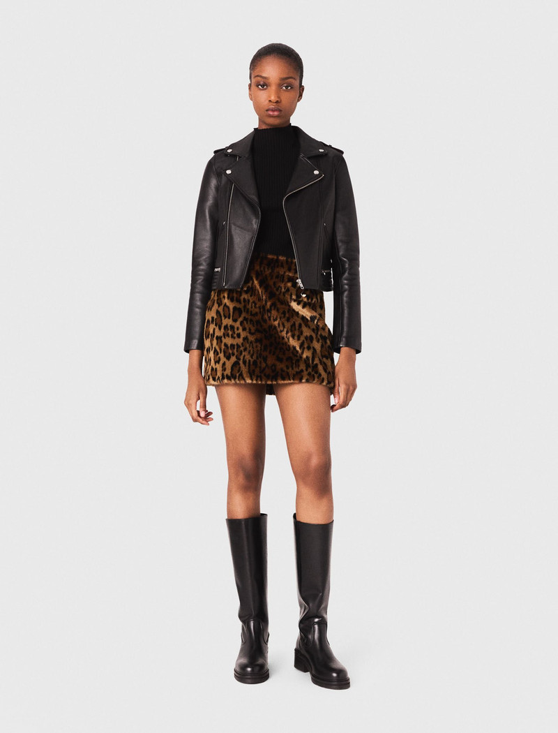 maje Leather biker-style jacket outlook