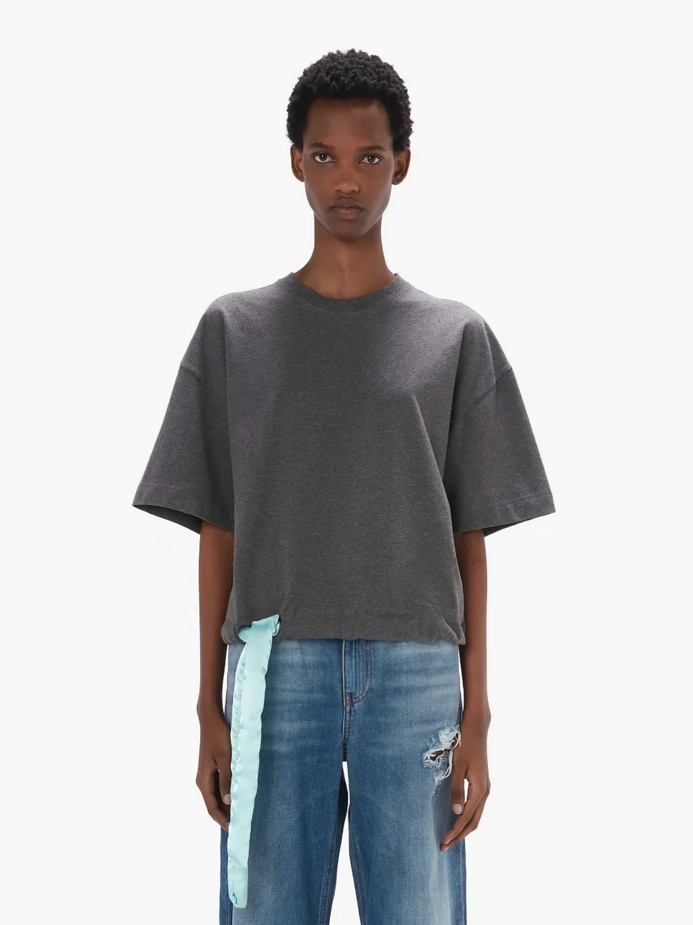SATIN CROPPED T-SHIRT - 2