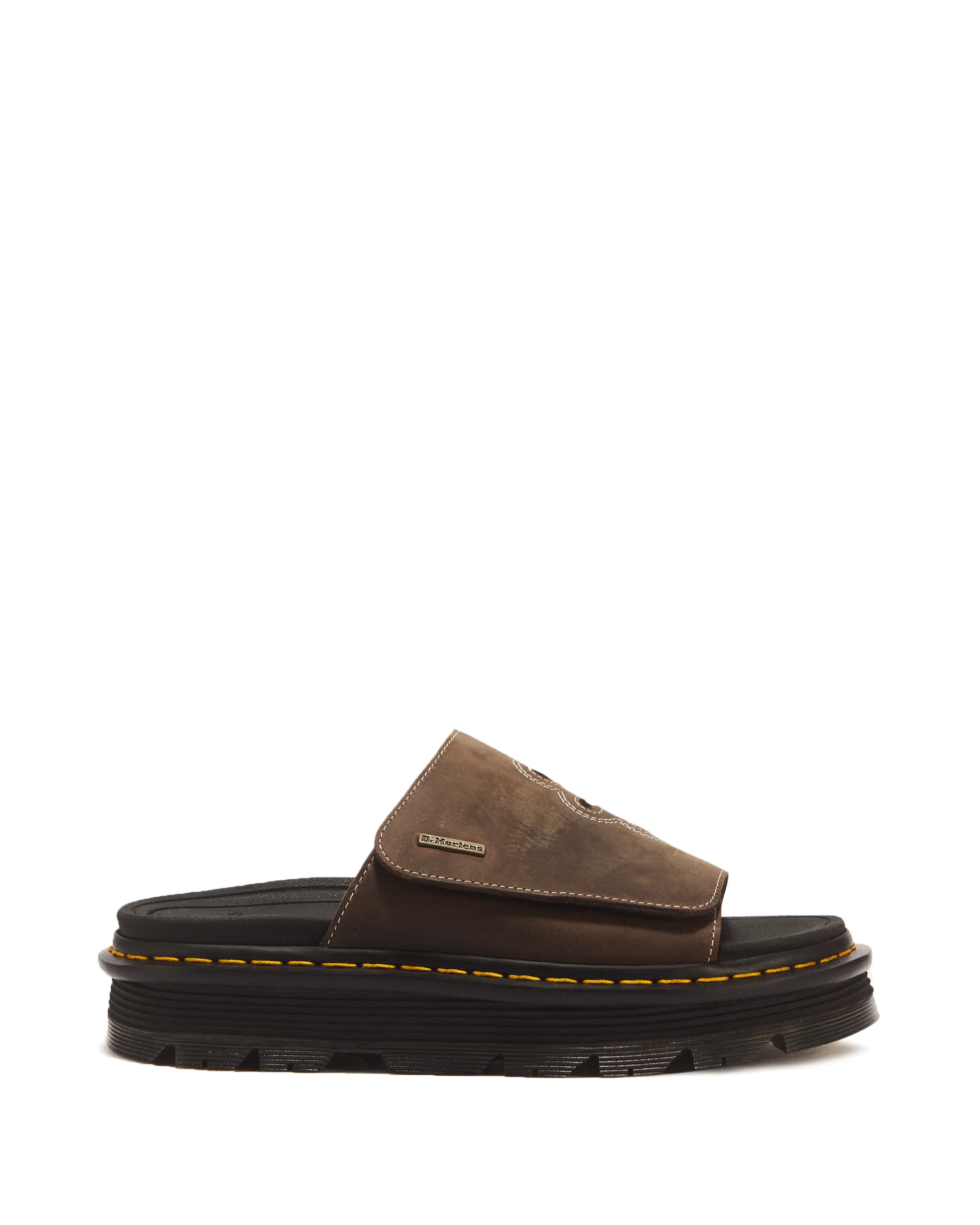 Zebzag Flower Crazy Horse Leather Slides - 1