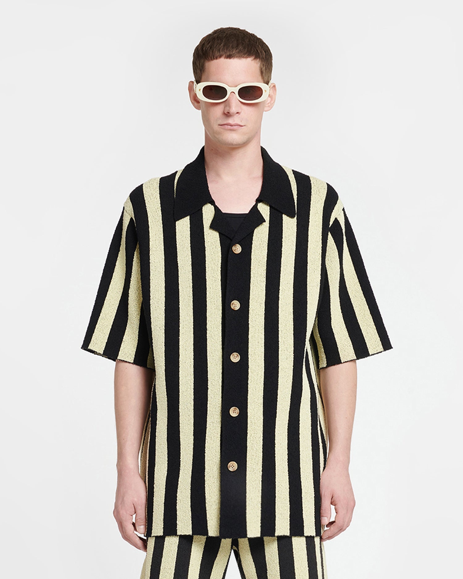 Striped Terry-Knit Shirt - 1