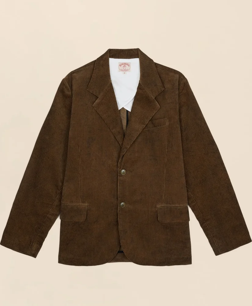Brooks Brothers x Brain Dead Cotton Corduroy Embroidered Emblem Suit Jacket - 1